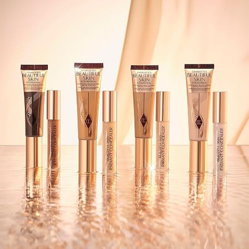 CHARLOTTE TILBURY BEAUTIFUL SKIN HYDRATING FOUNDATION - MEDIUM COVERAGE, GLOW PLUMPING MAKEUP