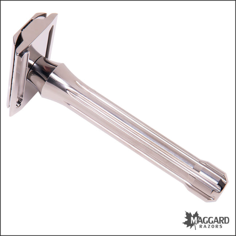BLACKLAND RAZORS BLACKBIRD TITANIUM CLOSED COMB DE SAFETY RAZOR WITH 85MM HANDLE, POLISHED FINISH