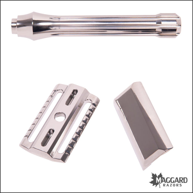 BLACKLAND RAZORS BLACKBIRD TITANIUM CLOSED COMB DE SAFETY RAZOR WITH 85MM HANDLE, POLISHED FINISH