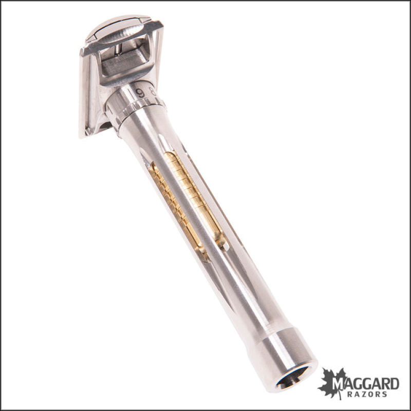 BLACKLAND RAZORS OSPREY TITANIUM CLOSED COMB DE SAFETY RAZOR WITH 85MM HANDLE, MACHINED FINISH