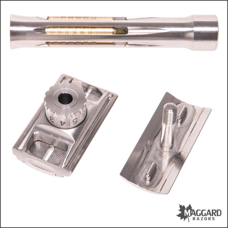 BLACKLAND RAZORS OSPREY TITANIUM CLOSED COMB DE SAFETY RAZOR WITH 85MM HANDLE, MACHINED FINISH