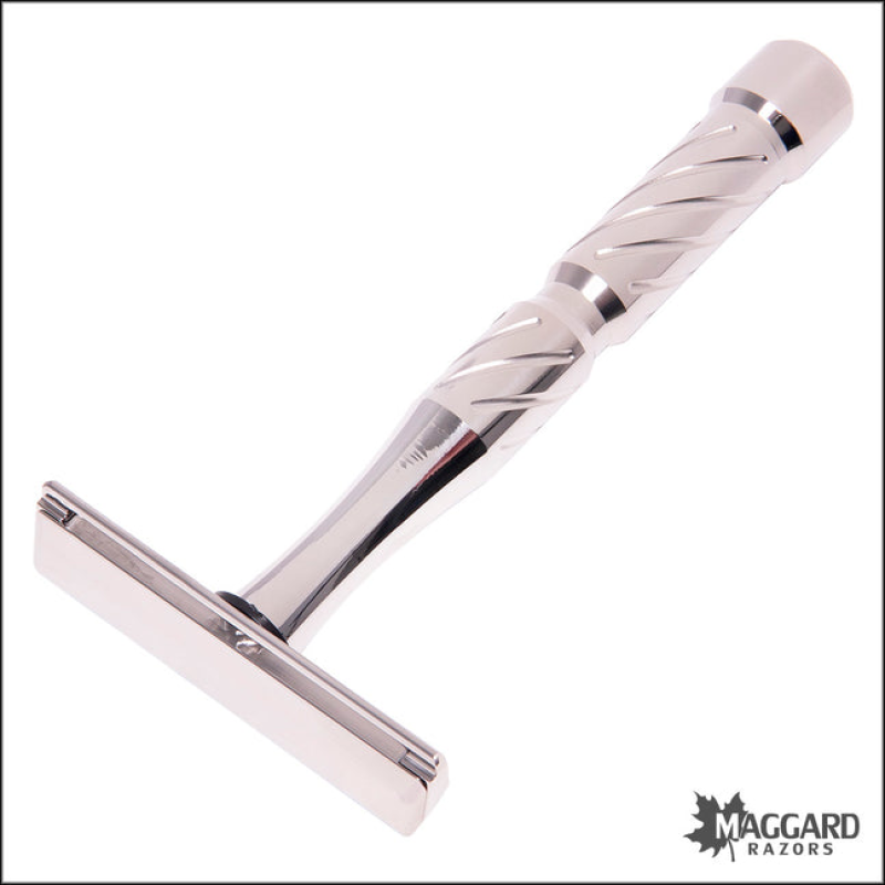 BLACKLAND RAZORS VECTOR STAINLESS STEEL CLOSED COMB SINGLE EDGE SAFETY RAZOR WITH 92MM HANDLE, POLISHED FINISH