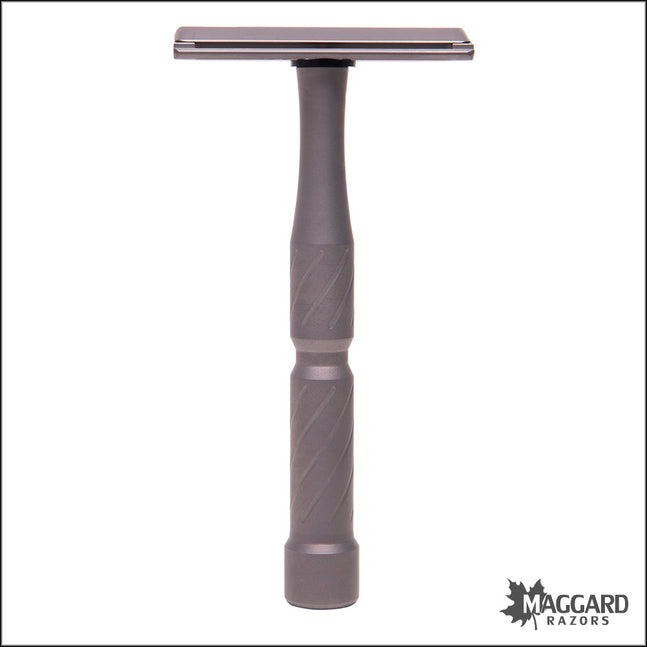 BLACKLAND RAZORS VECTOR TITANIUM CLOSED COMB SINGLE EDGE SAFETY RAZOR WITH 92MM HANDLE, MACHINED FINISH