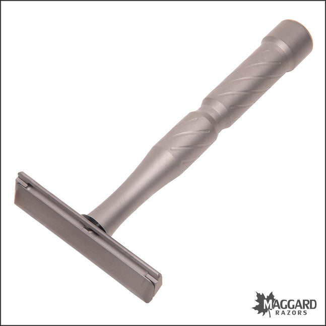 BLACKLAND RAZORS VECTOR TITANIUM CLOSED COMB SINGLE EDGE SAFETY RAZOR WITH 92MM HANDLE, MACHINED FINISH