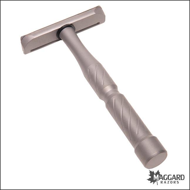 BLACKLAND RAZORS VECTOR TITANIUM CLOSED COMB SINGLE EDGE SAFETY RAZOR WITH 92MM HANDLE, MACHINED FINISH