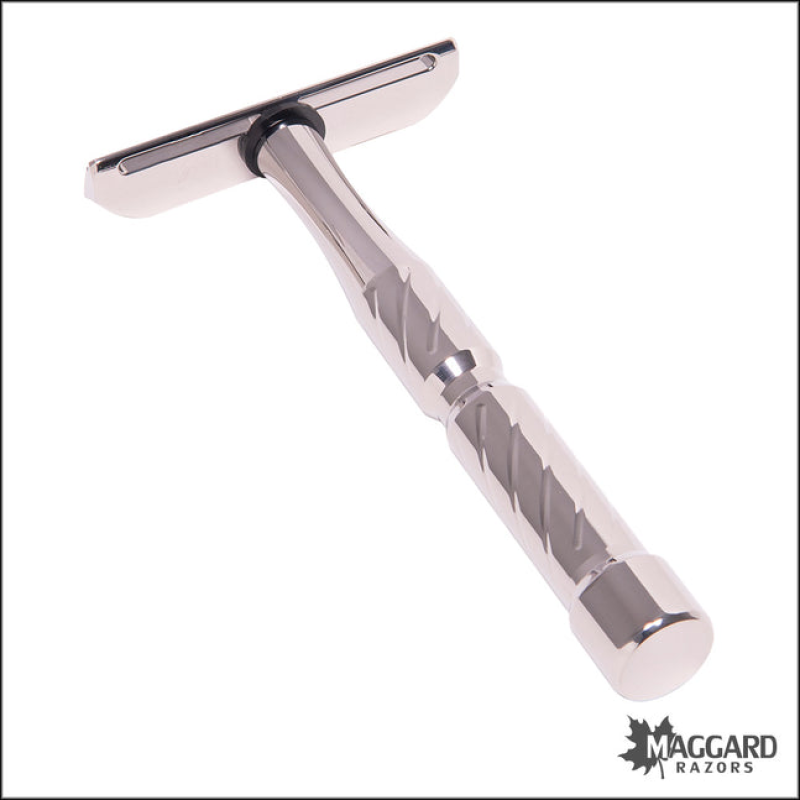 BLACKLAND RAZORS VECTOR TITANIUM CLOSED COMB SINGLE EDGE SAFETY RAZOR WITH 92MM HANDLE, POLISHED FINISH