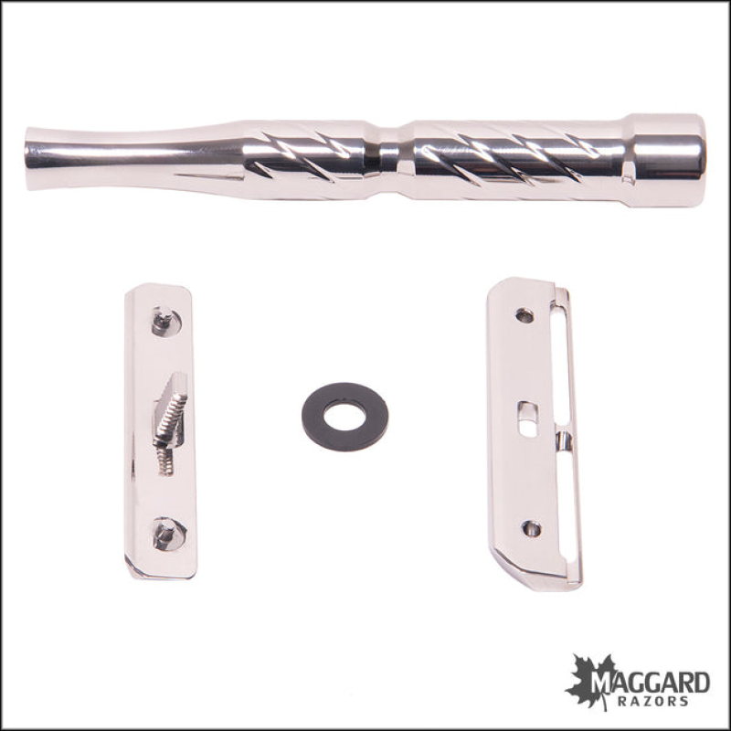 BLACKLAND RAZORS VECTOR TITANIUM CLOSED COMB SINGLE EDGE SAFETY RAZOR WITH 92MM HANDLE, POLISHED FINISH