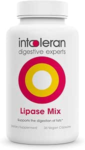 INTOLERAN LIPASE DIGESTIVE ENZYME SUPPLEMENT 36 CAPSULES FOR IMPROVED DIGESTION