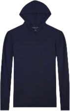 DEREK ROSE MENS BASEL NAVY LONG SLEEVE HOODED TOP MICRO MODAL JERSEY SHIRT