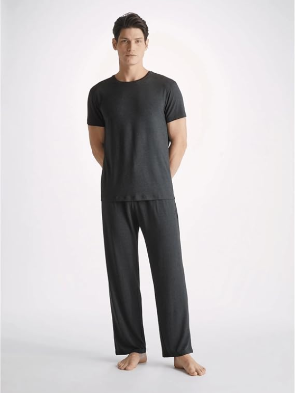 DEREK ROSE MENS MICRO MODAL JERSEY LOUNGE PANTS WITH DRAWSTRING BOTTOMS FOR COMFORT