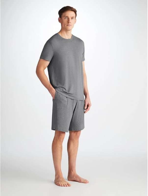 DEREK ROSE MENS MICRO MODAL JERSEY LOUNGE SHORTS WITH DRAWSTRING FOR COMFORTABLE FIT