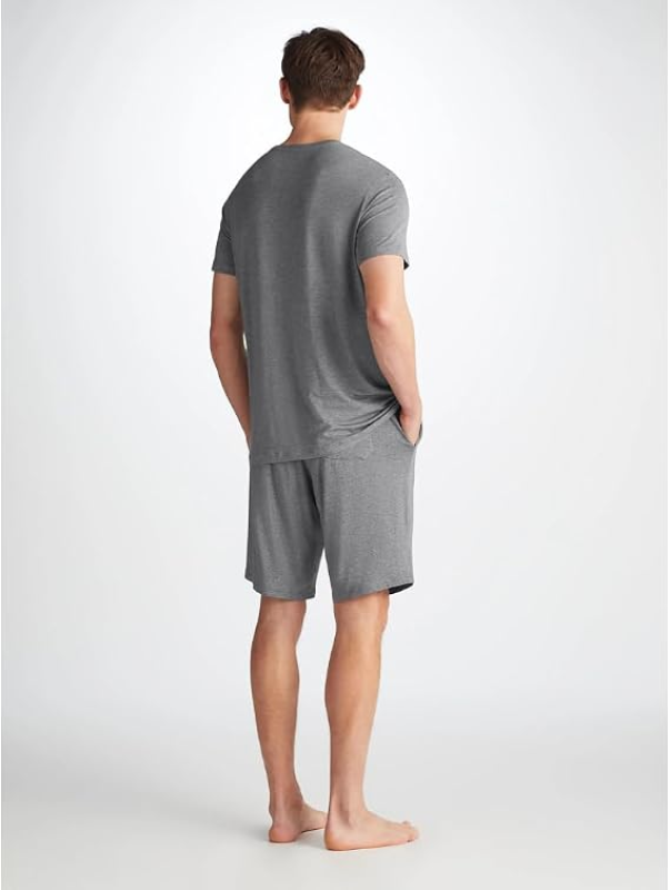DEREK ROSE MENS MICRO MODAL JERSEY LOUNGE SHORTS WITH DRAWSTRING FOR COMFORTABLE FIT