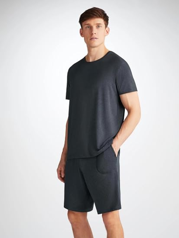 DEREK ROSE MENS MICRO MODAL JERSEY LOUNGE SHORTS WITH DRAWSTRING FOR COMFORT
