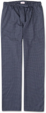 DEREK ROSE MENS NAVY BRAEMAR CHECK BRUSHED COTTON LOUNGE PAJAMA BOTTOMS PANTS