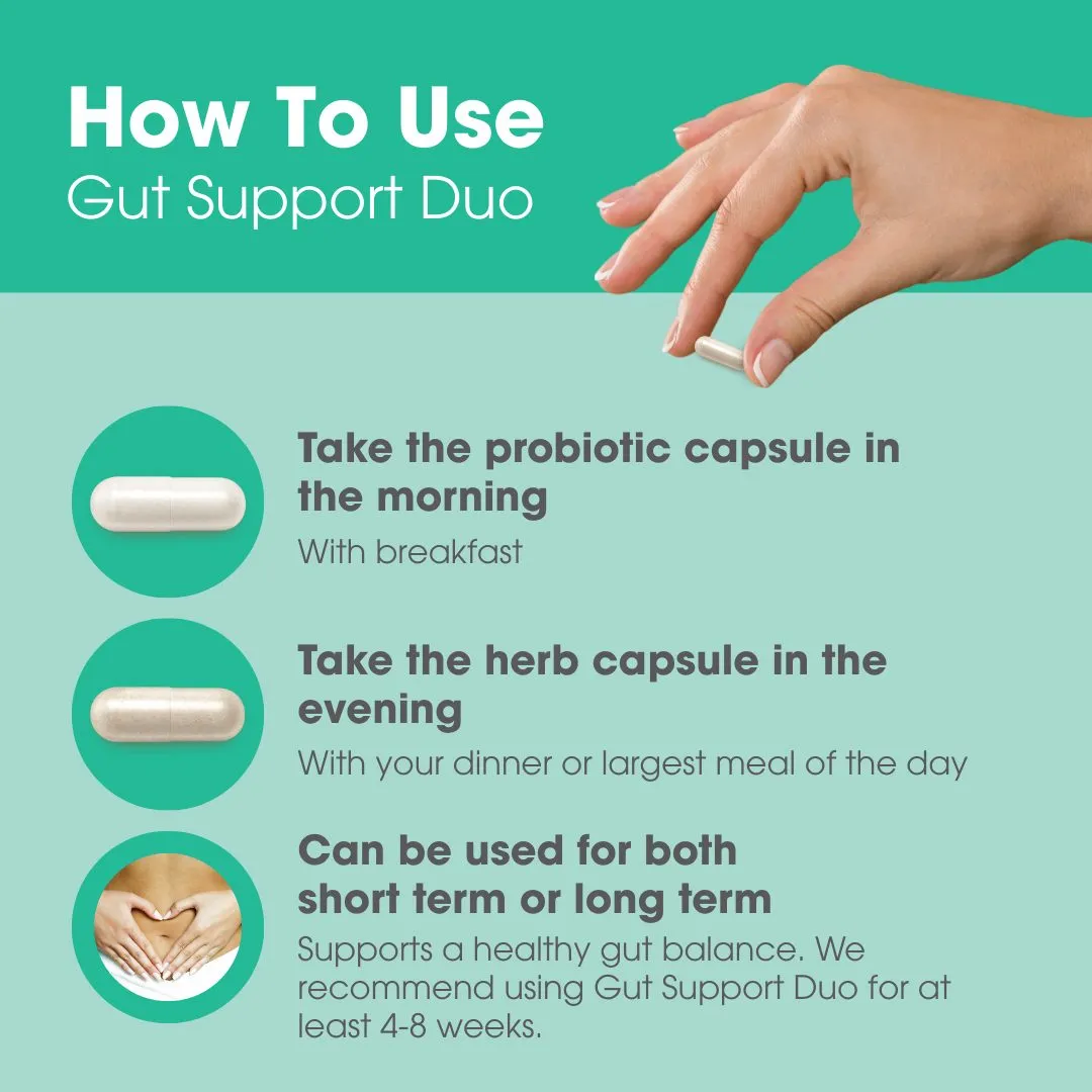 INTOLERAN GUT SUPPORT DUO PROBIOTICS HERBAL DIGESTIVE HEALTH SUPPLEMENT FOR BETTER DIGESTION