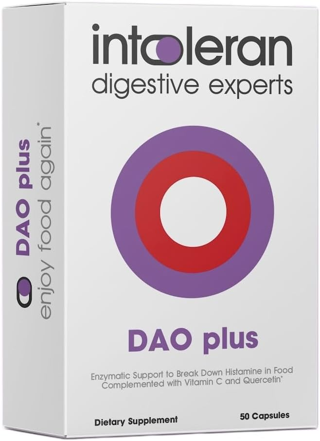INTOLERAN DAO PLUS DIGESTIVE ENZYME CAPSULES 50 COUNT FOR IMPROVED DIGESTION SUPPORT