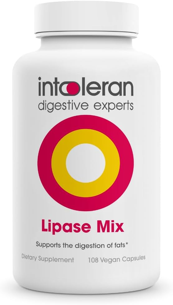 INTOLERAN ENZYMIX DIGESTIVE ENZYMES SUPPLEMENT 108 CAPSULES FOR IMPROVED DIGESTION