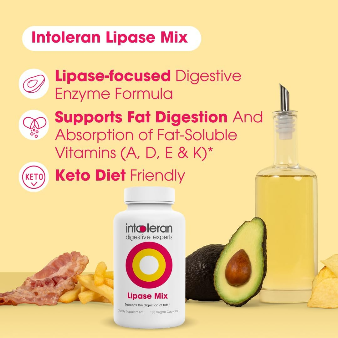 INTOLERAN ENZYMIX DIGESTIVE ENZYMES SUPPLEMENT 108 CAPSULES FOR IMPROVED DIGESTION