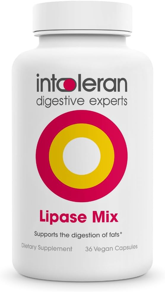 INTOLERAN ENZYMIX DIGESTIVE ENZYMES SUPPLEMENT 36 CAPSULES FOR IMPROVED DIGESTION