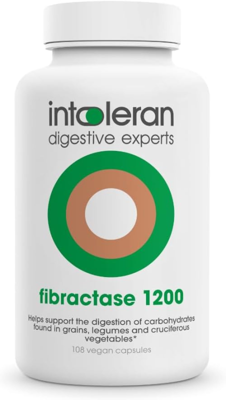 INTOLERAN FIBRACTASE 1200 DIGESTIVE ENZYME CAPSULES - 108 COUNT FOR DIGESTIVE HEALTH