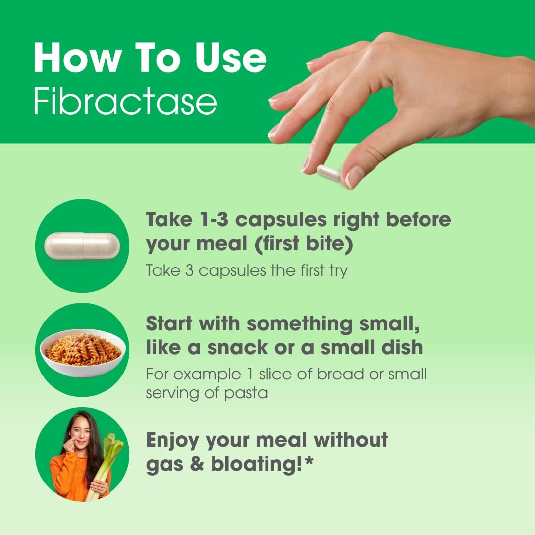 INTOLERAN FIBRACTASE 1200 DIGESTIVE ENZYME CAPSULES - 108 COUNT FOR DIGESTIVE HEALTH