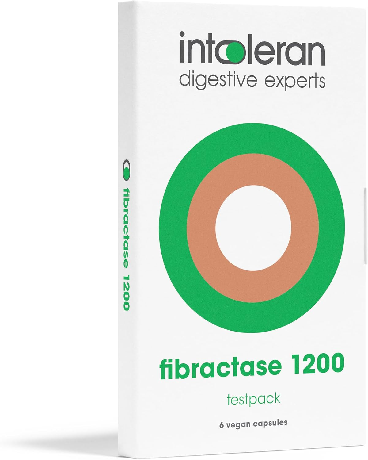 INTOLERAN FIBRACTASE 1200 DIGESTIVE ENZYMES TEST PACK - 6 CAPSULES FOR DIGESTIVE SUPPORT