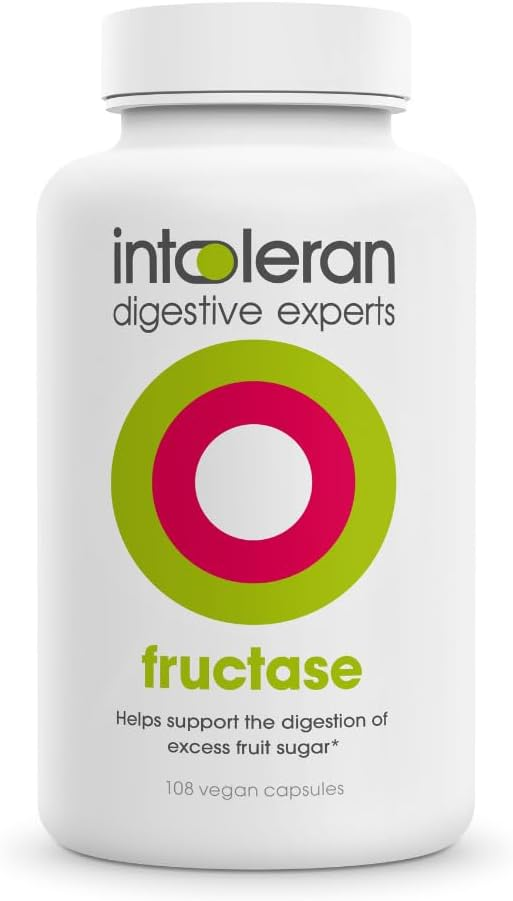 INTOLERAN FRUCTASE DIGESTIVE ENZYME SUPPLEMENT 108 CAPSULES FOR FRUCTOSE INTOLERANCE RELIEF