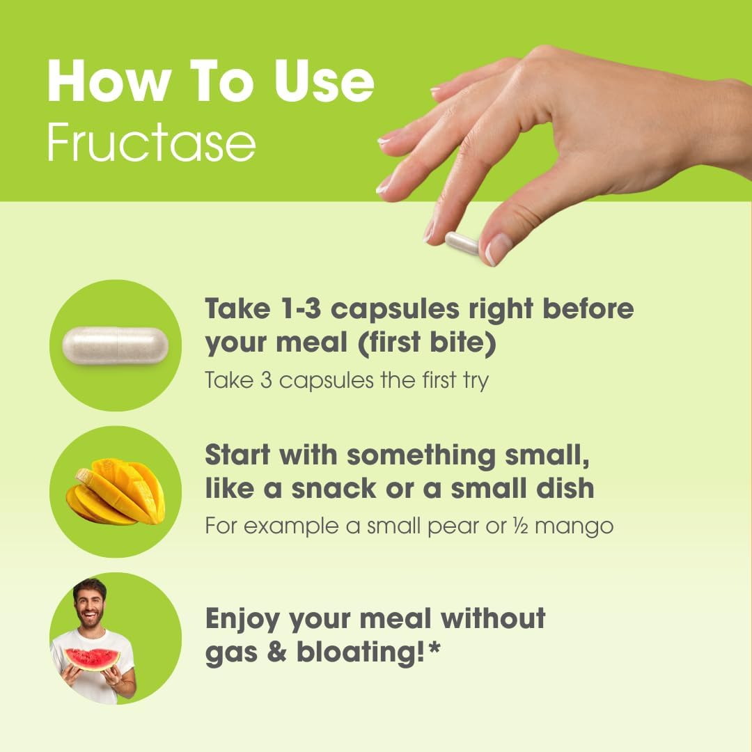 INTOLERAN FRUCTASE DIGESTIVE ENZYME SUPPLEMENT 108 CAPSULES FOR FRUCTOSE INTOLERANCE RELIEF