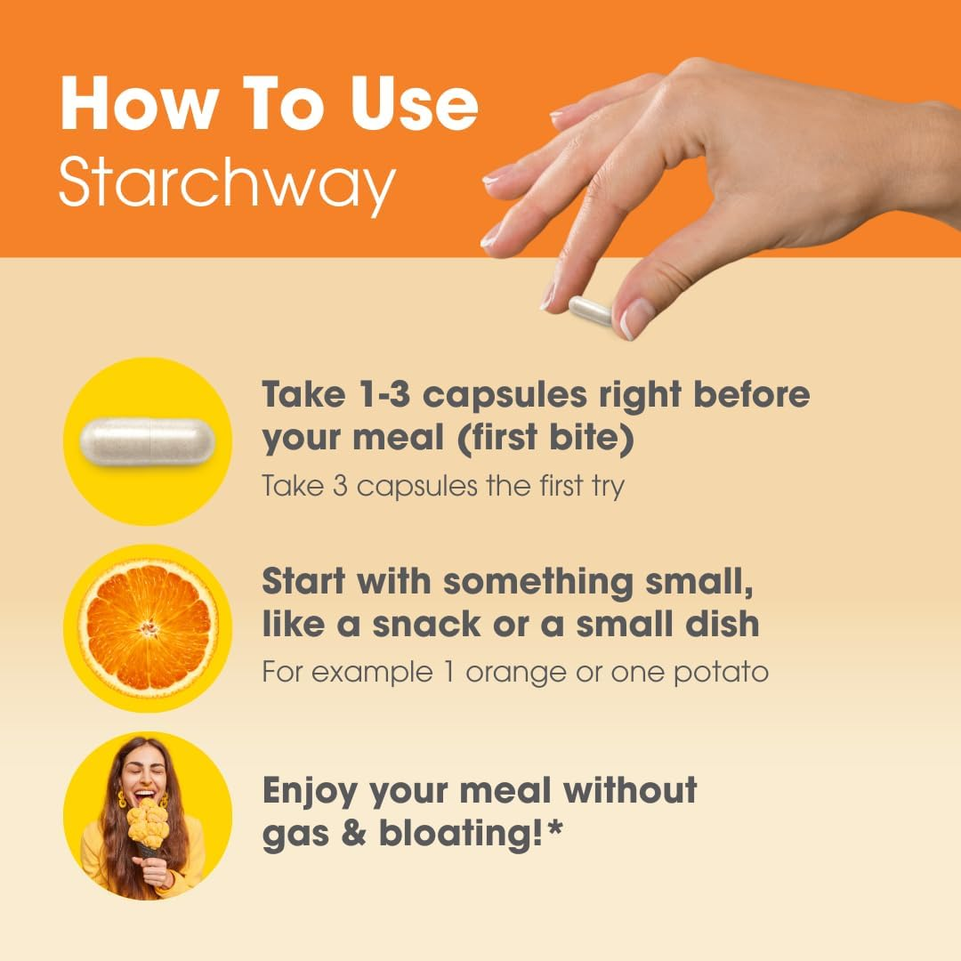 INTOLERAN STARCHWAY DIGESTIVE ENZYMES SUPPLEMENT 150 CAPSULES FOR IMPROVED DIGESTION