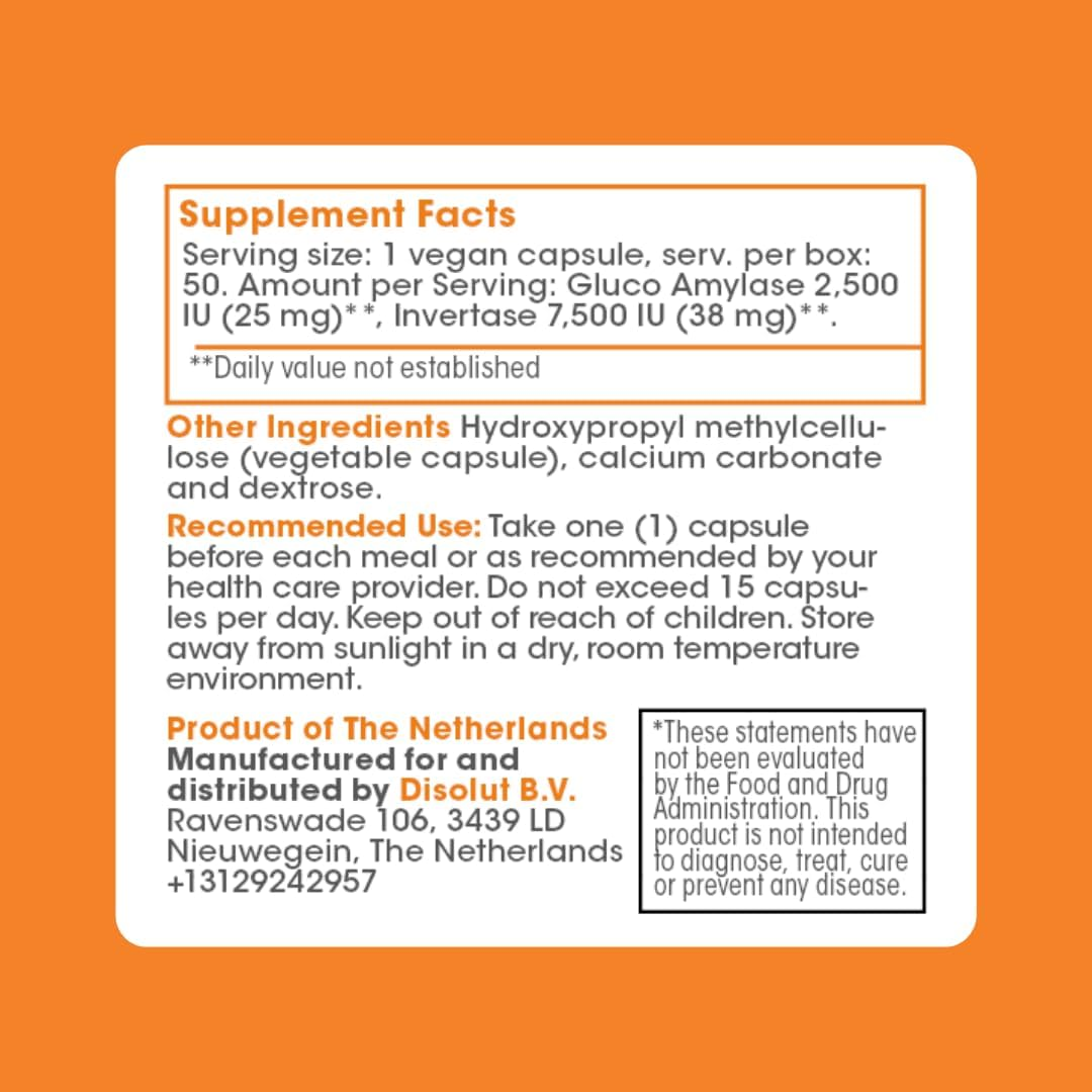 INTOLERAN STARCHWAY DIGESTIVE ENZYMES SUPPLEMENT 50 CAPSULES FOR IMPROVED DIGESTION