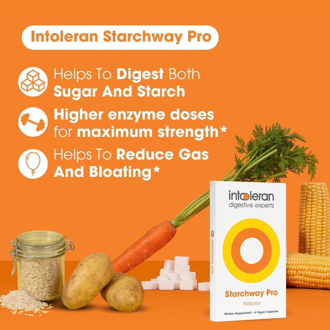 INTOLERAN STARCHWAY PRO DIGESTIVE ENZYMES TEST PACK 6 CAPSULES FOR DIGESTIVE SUPPORT