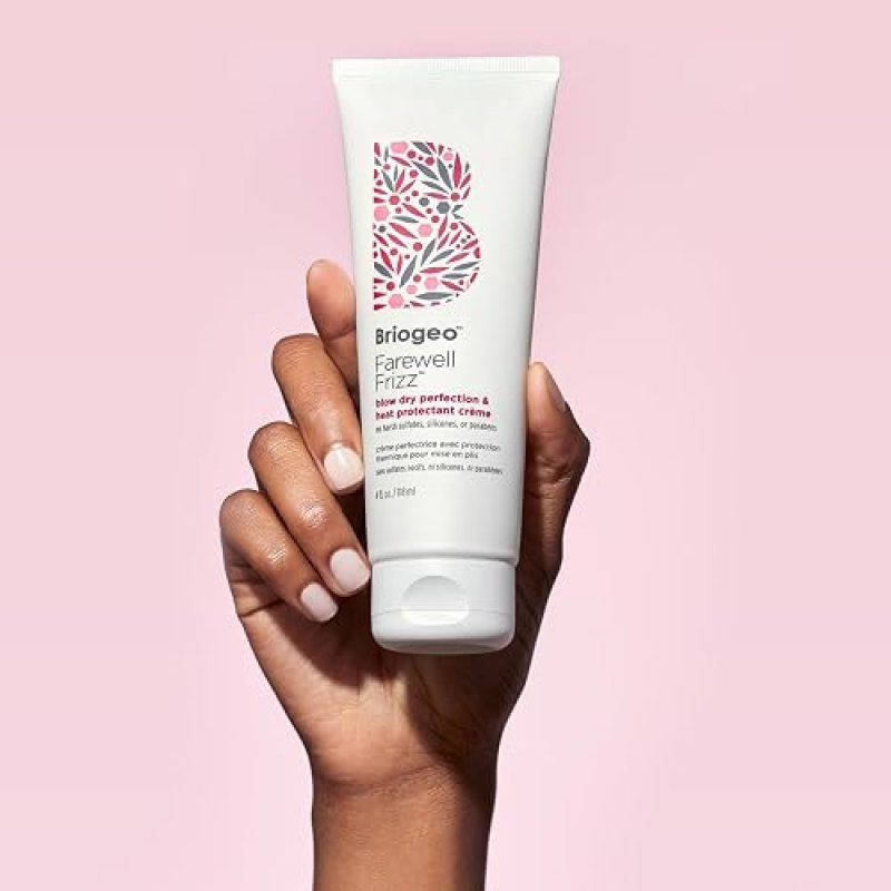 BRIOGEO FAREWELL FRIZZ HEAT PROTECTANT CREAM SILICONE-FREE, VEGAN FRIZZ CONTROL SHINE