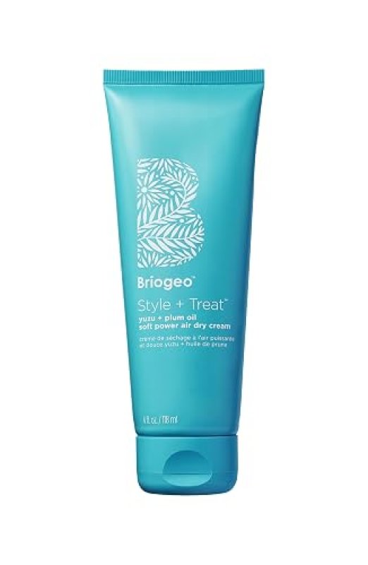 BRIOGEO YUZU PLUM OIL SOFT POWER AIR DRY CREAM LEAVE-IN ANTI-FRIZZ STYLING FOR CURLS WAVES, 4 OZ