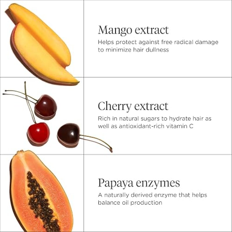 BRIOGEO MANGO CHERRY HAIR PACK FOR OILY HAIR - BALANCING SHAMPOO CONDITIONER DUO, VEGAN