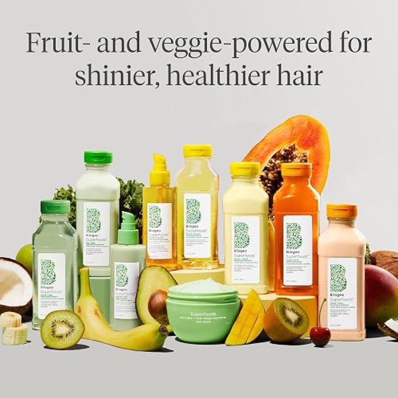 BRIOGEO MANGO CHERRY HAIR PACK FOR OILY HAIR - BALANCING SHAMPOO CONDITIONER DUO, VEGAN