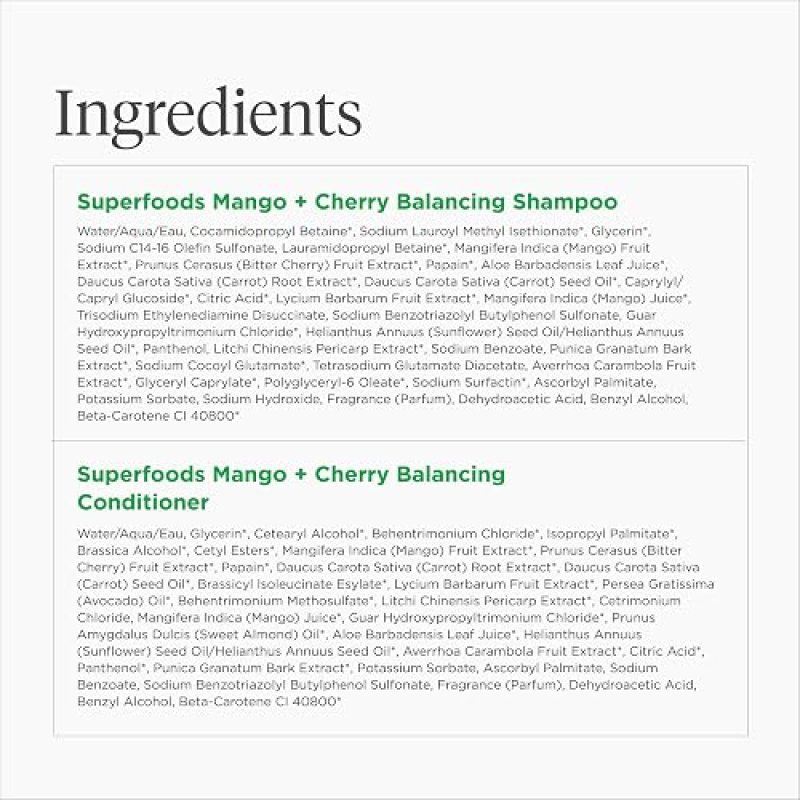 BRIOGEO MANGO CHERRY HAIR PACK FOR OILY HAIR - BALANCING SHAMPOO CONDITIONER DUO, VEGAN