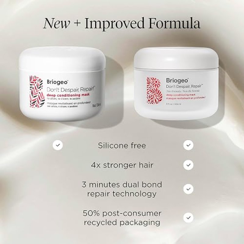 BRIOGEO DONT DESPAIR, REPAIR! DEEP CONDITIONING HAIR MASK 8 OZ HYDRATING TREATMENT