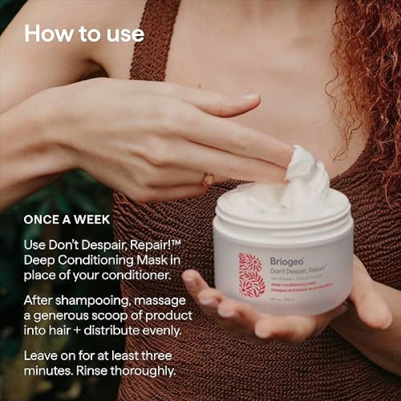 BRIOGEO DONT DESPAIR, REPAIR! DEEP CONDITIONING HAIR MASK 8 OZ HYDRATING TREATMENT