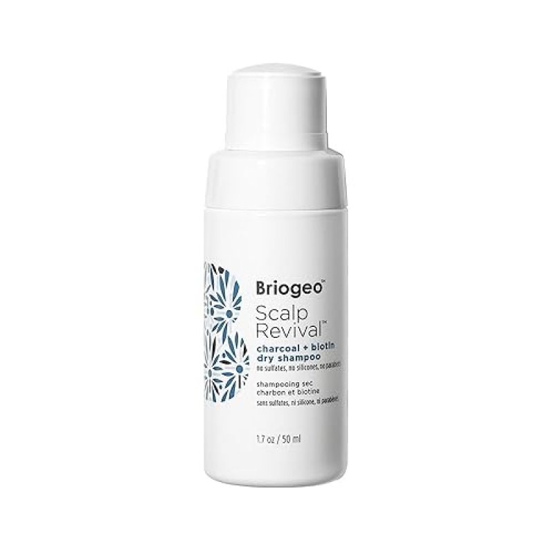 BRIOGEO SCALP REVIVAL CHARCOAL BIOTIN DRY SHAMPOO POWDER FOR OILY ROOTS, REFRESH HAIR
