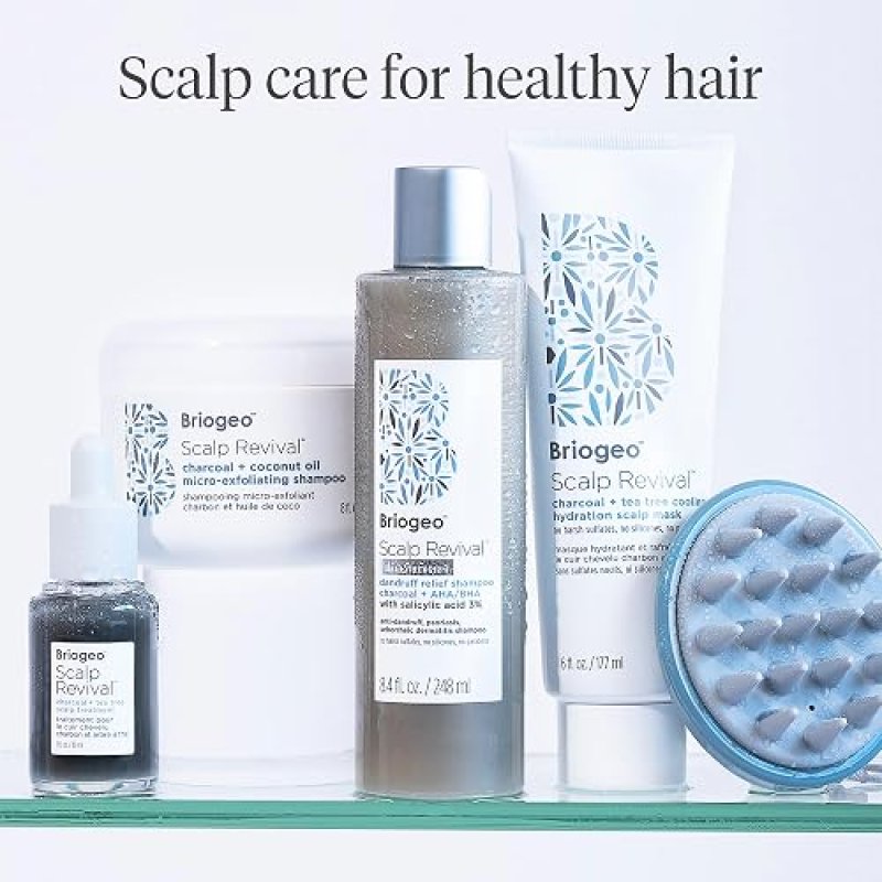 BRIOGEO SCALP REVIVAL CHARCOAL BIOTIN DRY SHAMPOO POWDER FOR OILY ROOTS, REFRESH HAIR