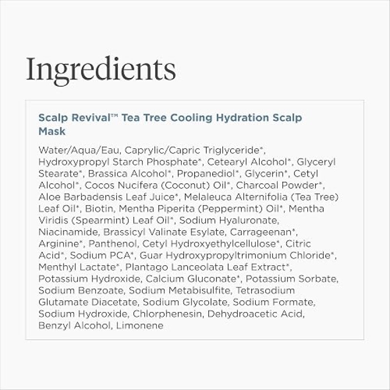 BRIOGEO SCALP REVIVAL CHARCOAL TEA TREE COOLING HYDRATION MASK FOR HEALTHY SCALP