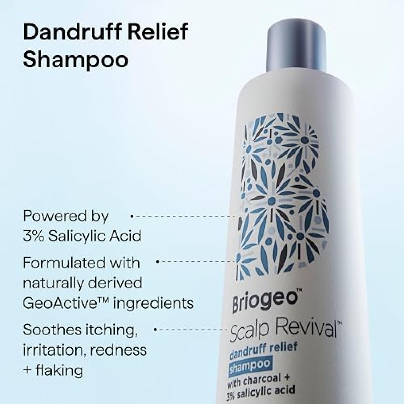 BRIOGEO SCALP REVIVAL ANTI-DANDRUFF SHAMPOO WITH CHARCOAL 3 SALICYLIC ACID, 8.4 OZ