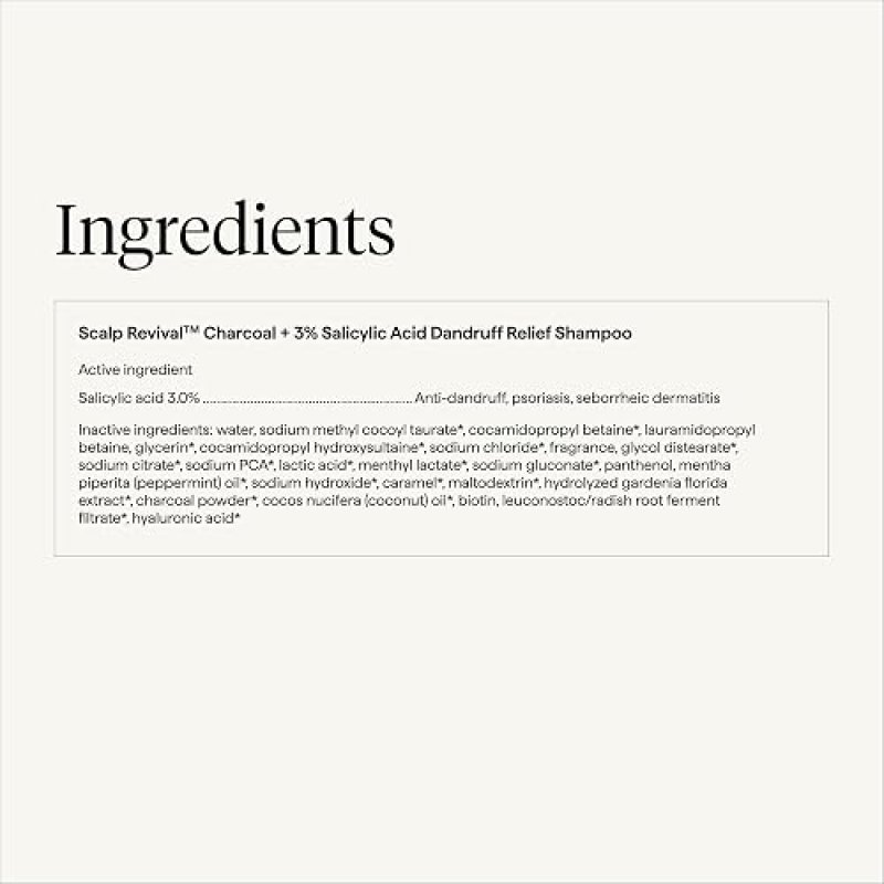 BRIOGEO SCALP REVIVAL ANTI-DANDRUFF SHAMPOO WITH CHARCOAL 3 SALICYLIC ACID, 8.4 OZ