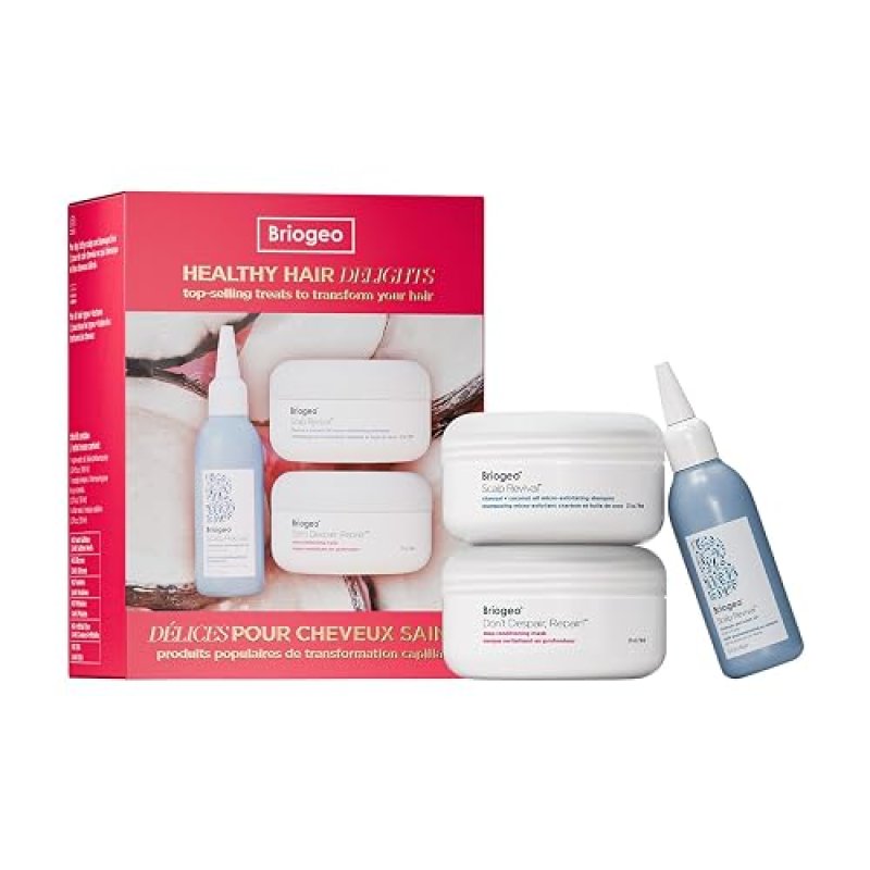 BRIOGEO HEALTHY HAIR HOLIDAY KIT DEEP CONDITIONING MASK, SCALP SCRUB ROSEMARY OIL, VEGAN