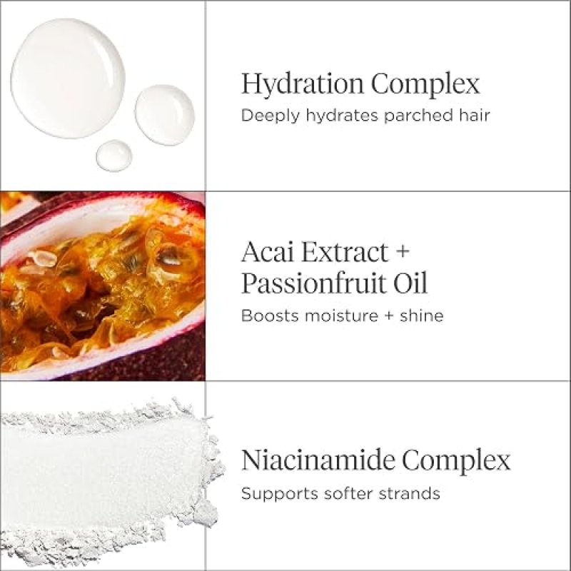 BRIOGEO ACAI PASSIONFRUIT HAIR MASK LIGHTWEIGHT DEEP CONDITIONER FOR FINE HAIR, VEGAN SHINE