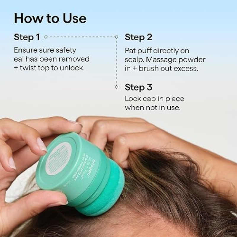 BRIOGEO STYLE TREAT DRY SHAMPOO PUFF VOLUMIZING, TALC-FREE, VEGAN, NON-AEROSOL 0.5 OZ