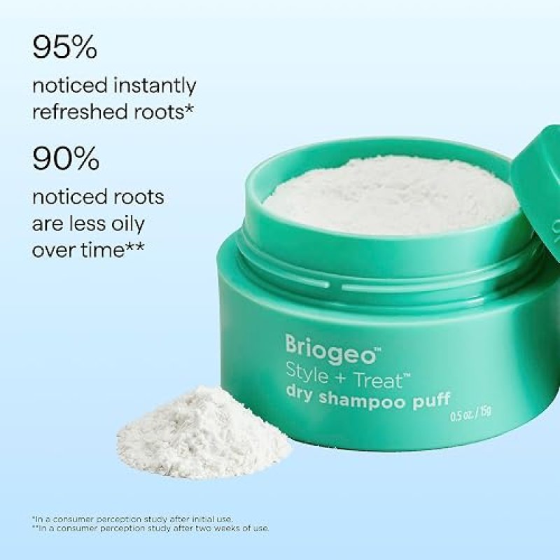 BRIOGEO STYLE TREAT DRY SHAMPOO PUFF VOLUMIZING, TALC-FREE, VEGAN, NON-AEROSOL 0.5 OZ