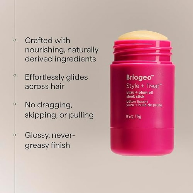 BRIOGEO STYLE TREAT SLEEK STICK FLYAWAY CONTROL LIGHTWEIGHT SILICONE-FREE HAIR BALM 0.5OZ 2-PACK
