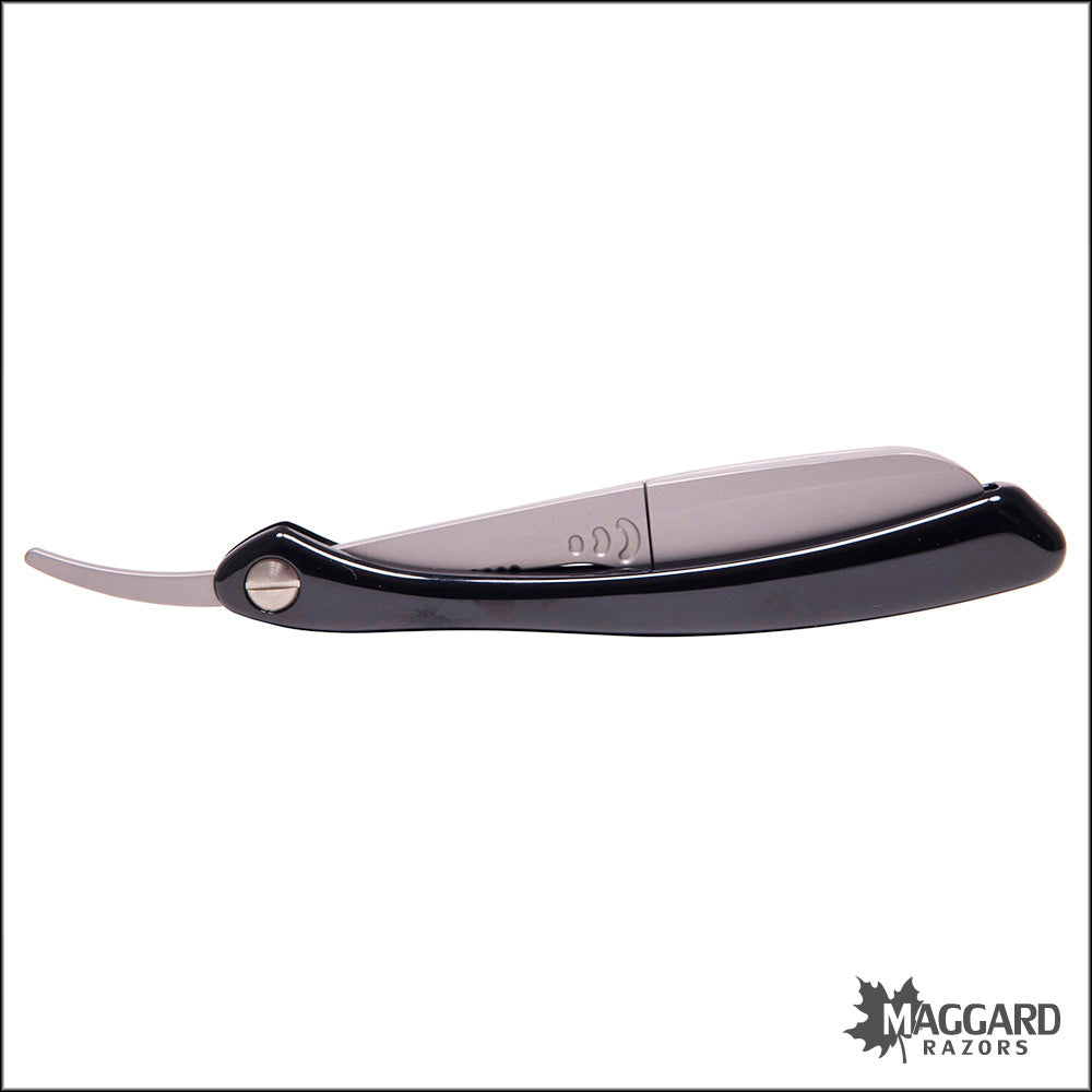 FEATHER ARTIST CLUB SR FOLDING STRAIGHT RAZOR SHAVETTE, BLACK HANDLE