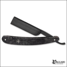 BOKER 140919 BLACK AMBOINA 6/8 SQUARE POINT STRAIGHT RAZOR, PROFESSIONALLY HONED